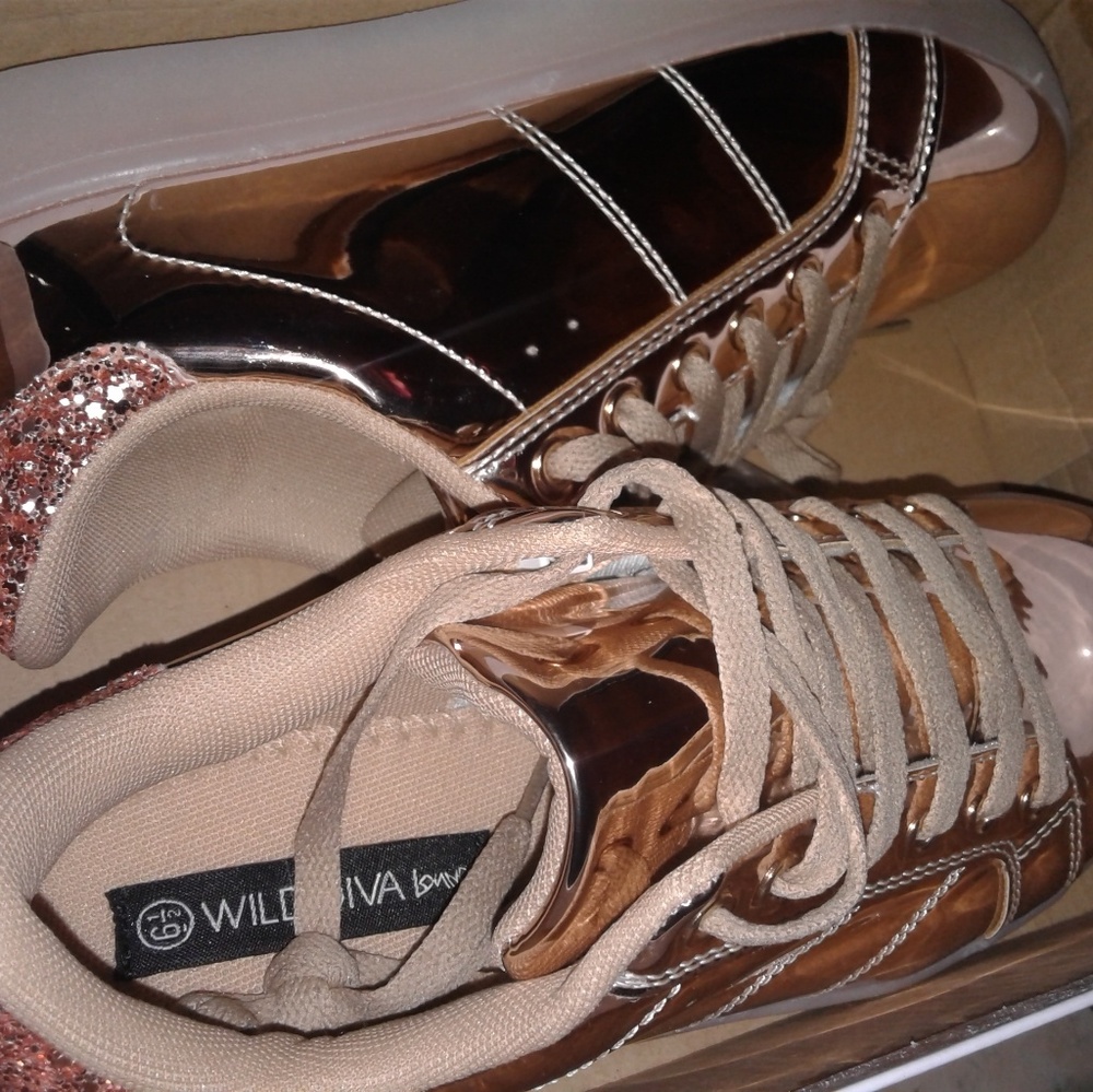 Gold rose sneakers
